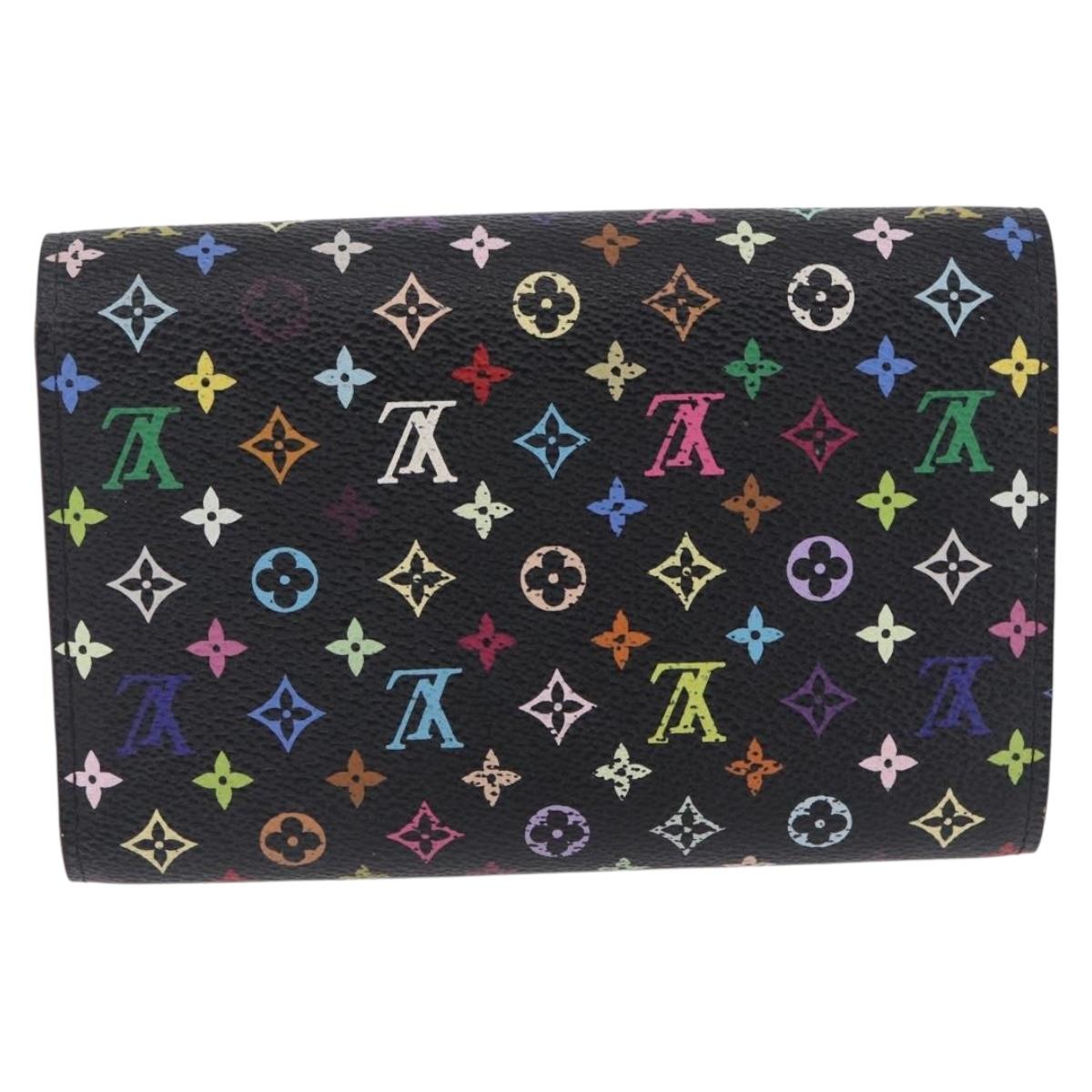 LOUIS VUITTON Monogram Multicolor Wallet Black LV Auth mr2867