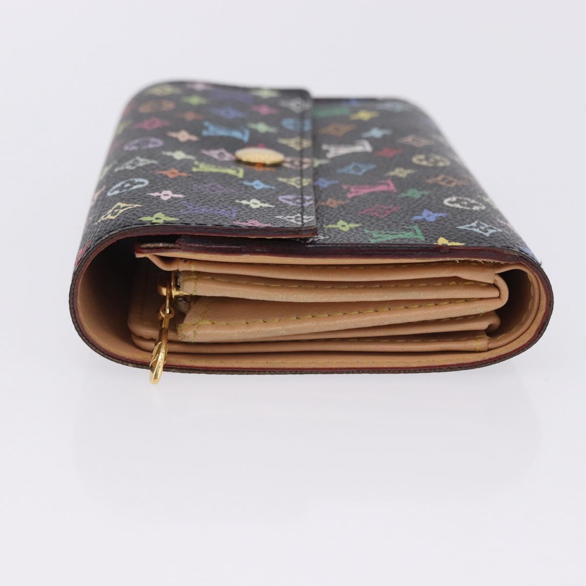 LOUIS VUITTON Monogram Multicolor Wallet Black LV Auth mr2867