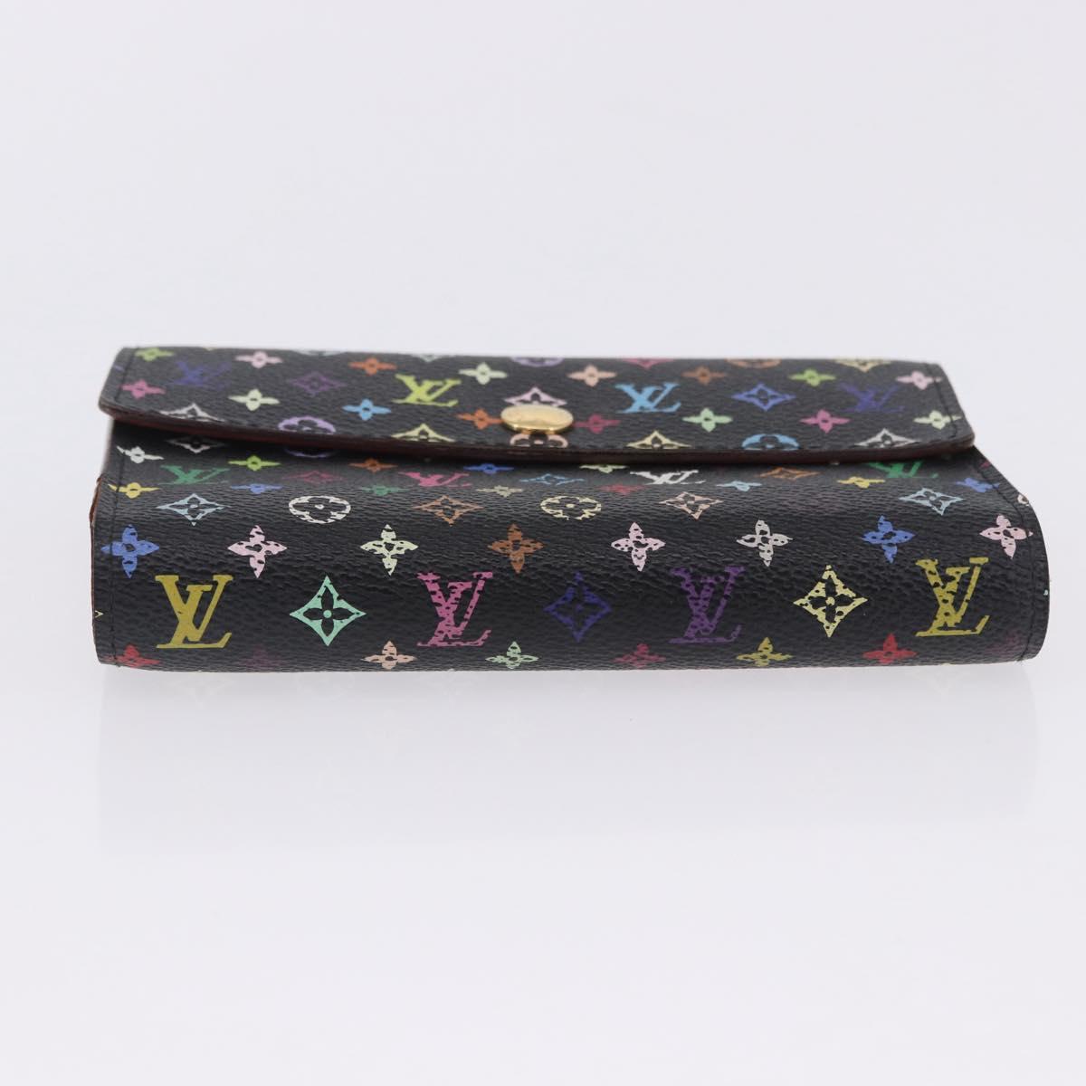 LOUIS VUITTON Monogram Multicolor Wallet Black LV Auth mr2867