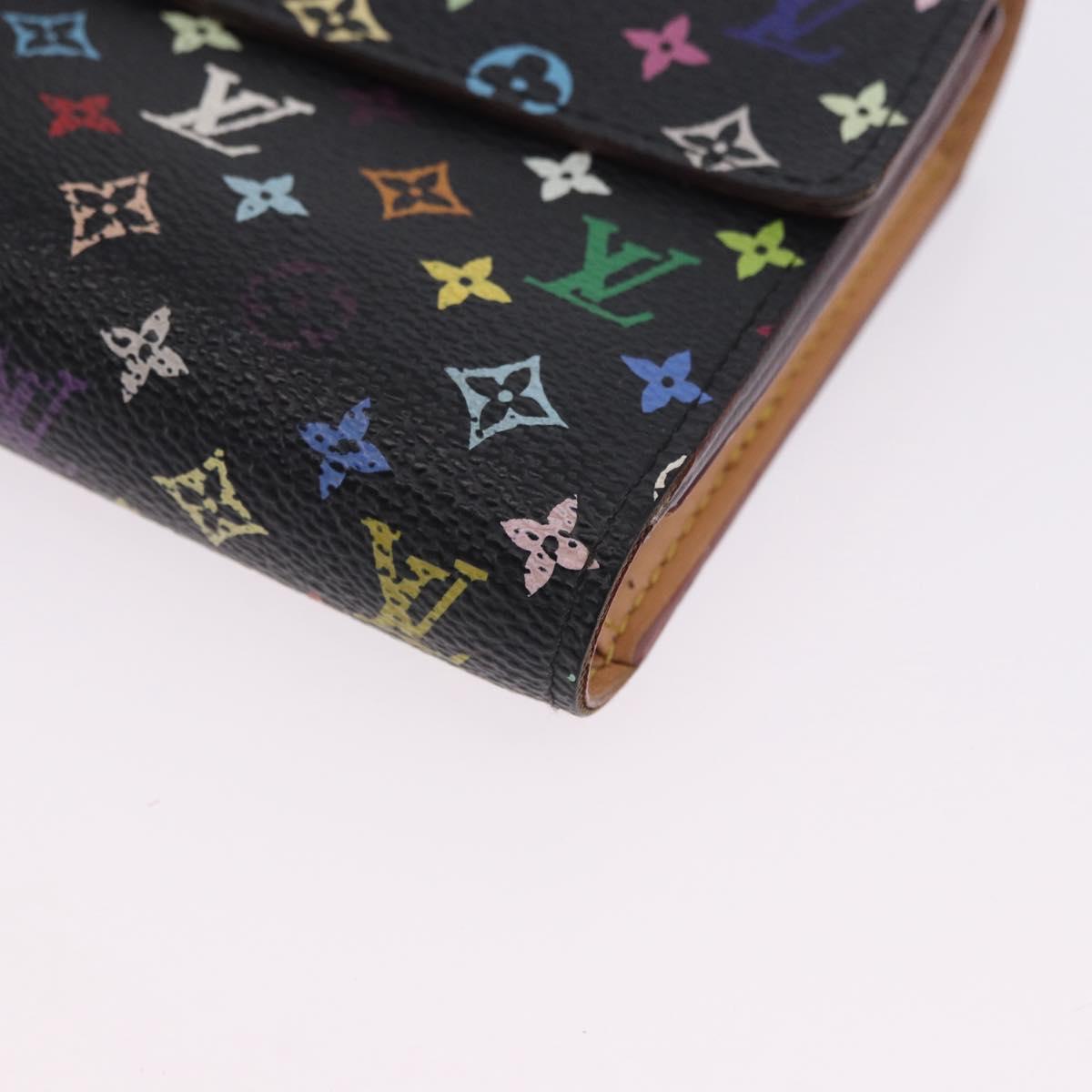 LOUIS VUITTON Monogram Multicolor Wallet Black LV Auth mr2867