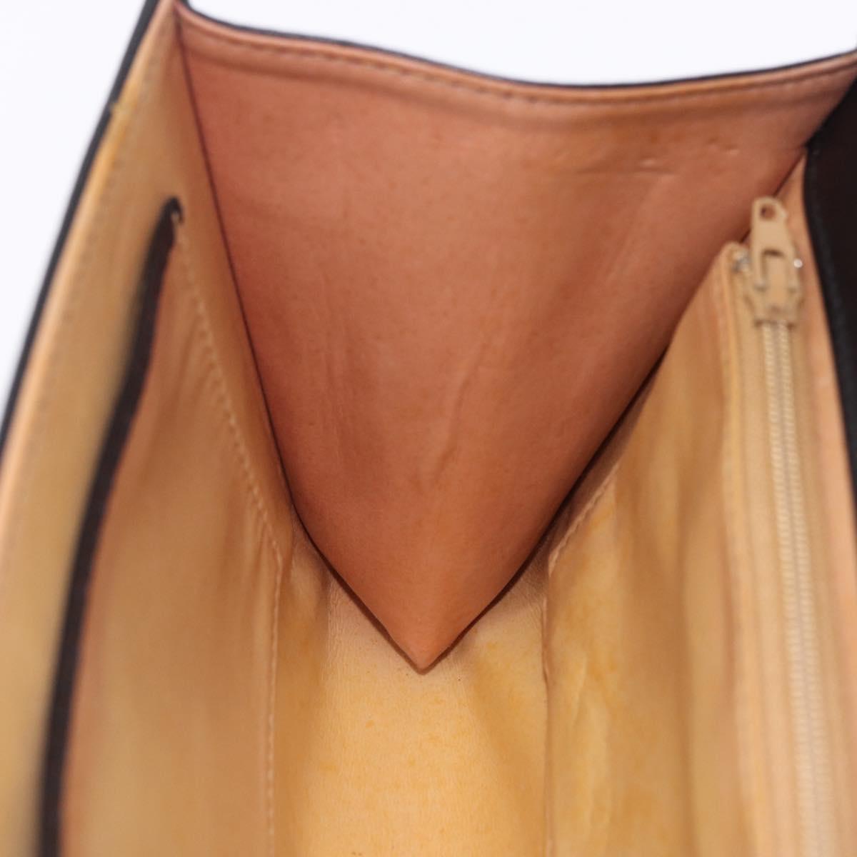 CELINE Chain Shoulder Bag Leather Black Gold Auth mr2876A