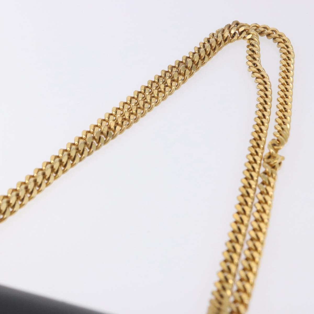 CELINE Chain Shoulder Bag Leather Black Gold Auth mr2876A