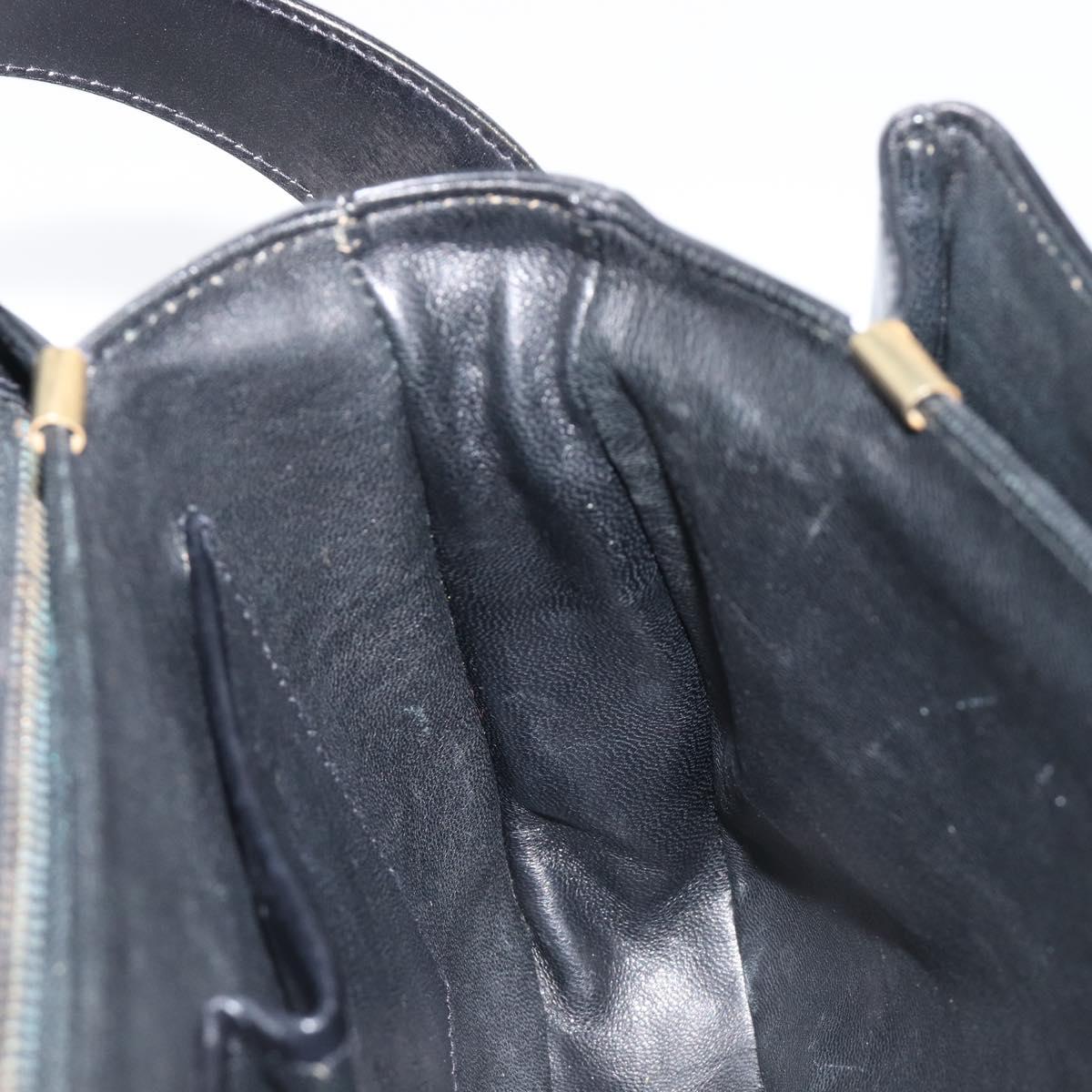 CELINE Shoulder Bag Leather Black Gold Auth mr2877