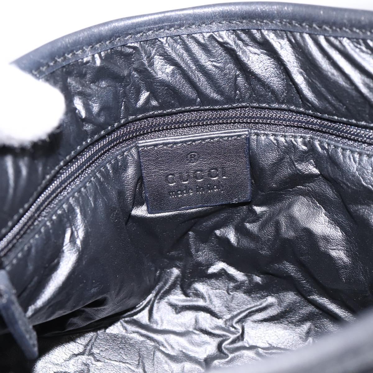 GUCCI GG Canvas Jackie Sherry Line Hand Bag Black Silver 001 4057 Auth mr2879A