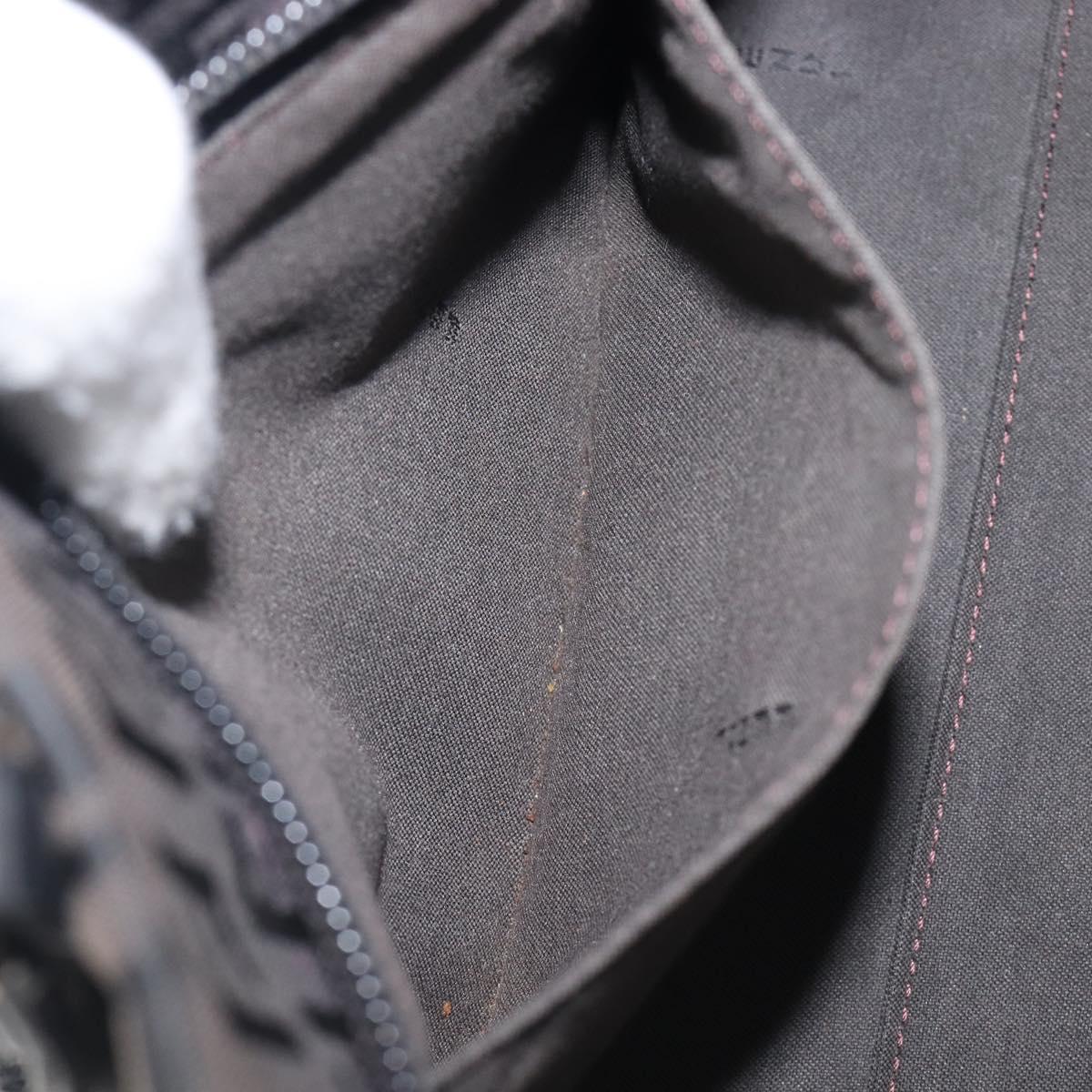 FENDI Zucchino Canvas Hand Bag Black Gold Auth mr2880A