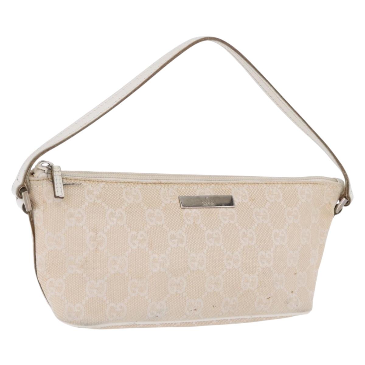 GUCCI GG Canvas Accessory Pouch Beige Gold 039 1103 2123 Auth mr2881