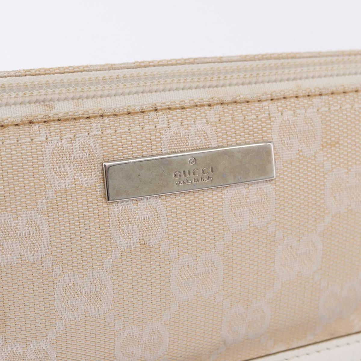 GUCCI GG Canvas Accessory Pouch Beige Gold 039 1103 2123 Auth mr2881