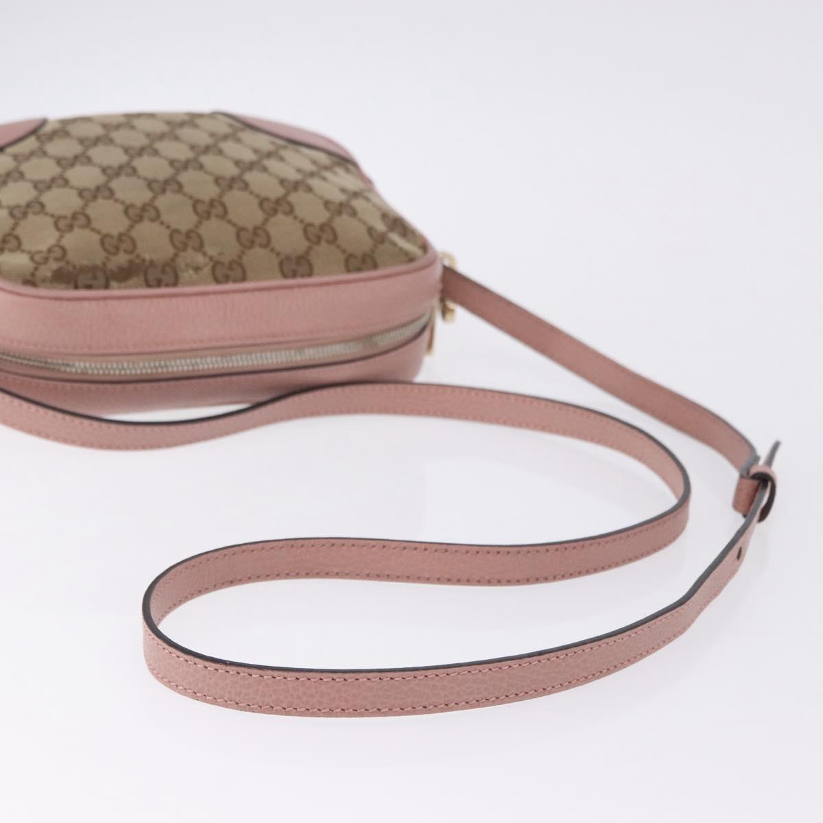 GUCCI GG Canvas Shoulder Bag Beige Gold 449413 Auth mr2883