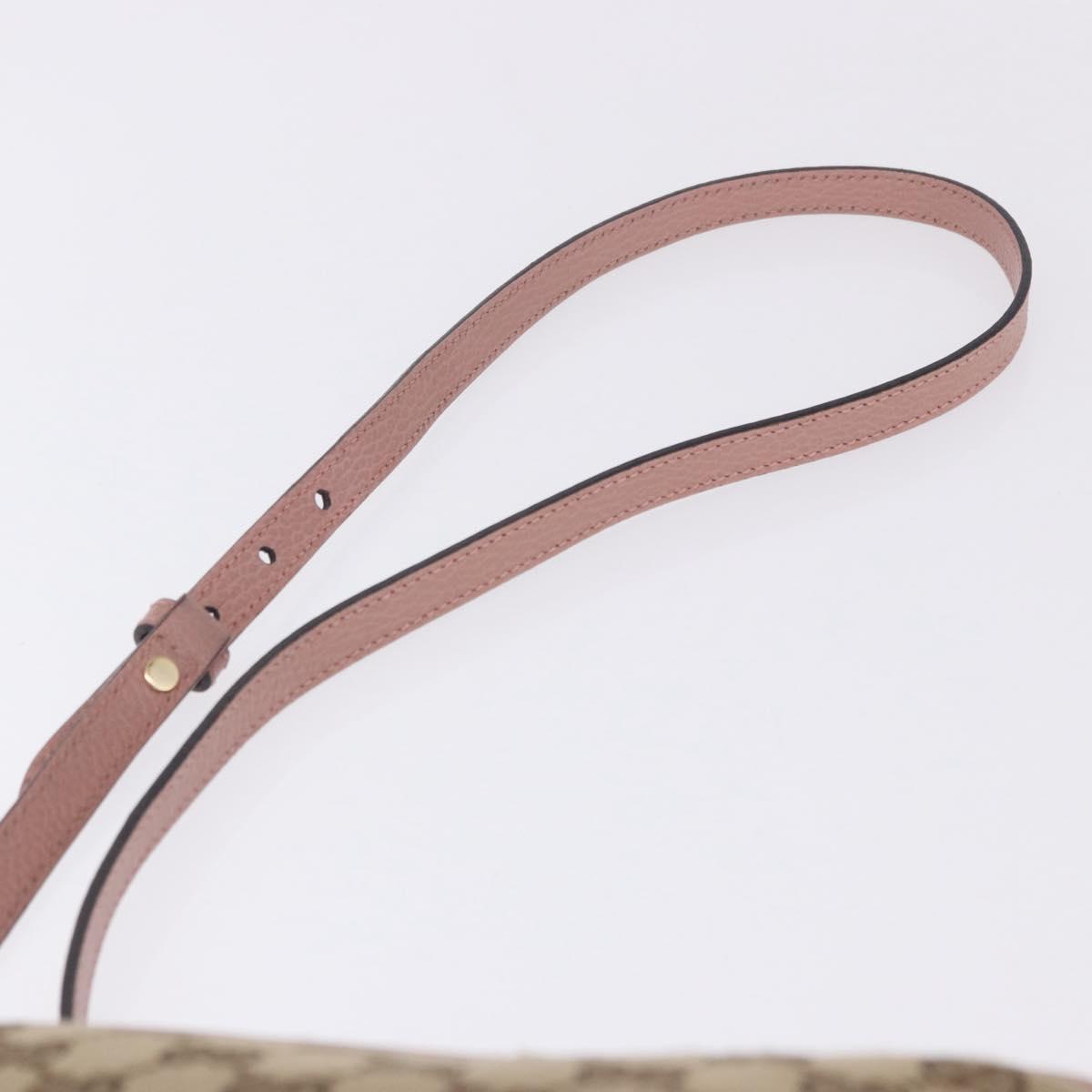 GUCCI GG Canvas Shoulder Bag Beige Gold 449413 Auth mr2883