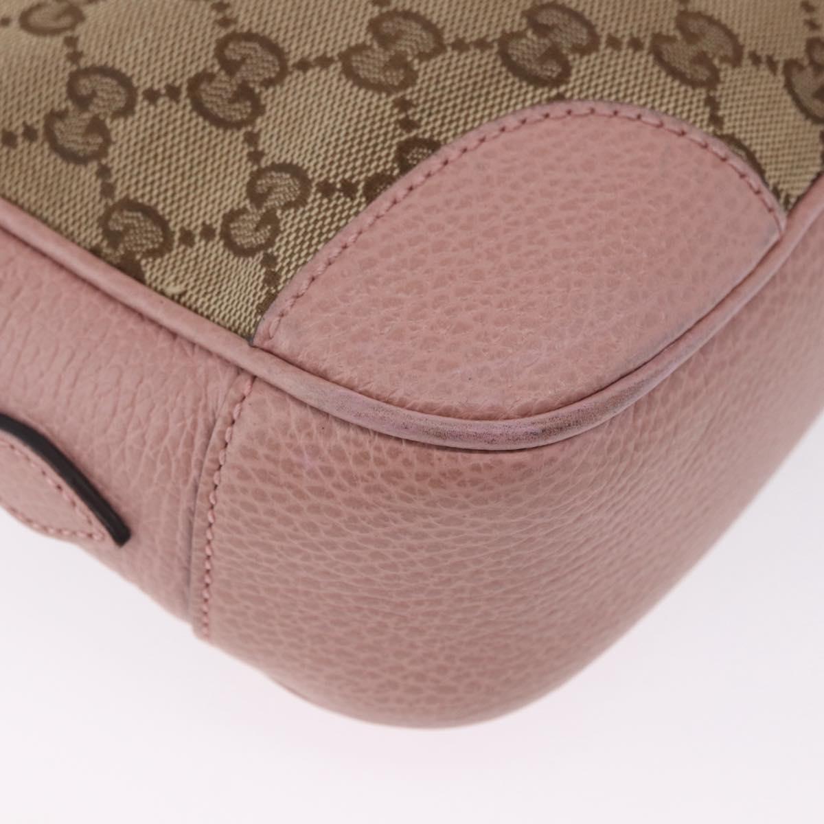 GUCCI GG Canvas Shoulder Bag Beige Gold 449413 Auth mr2883