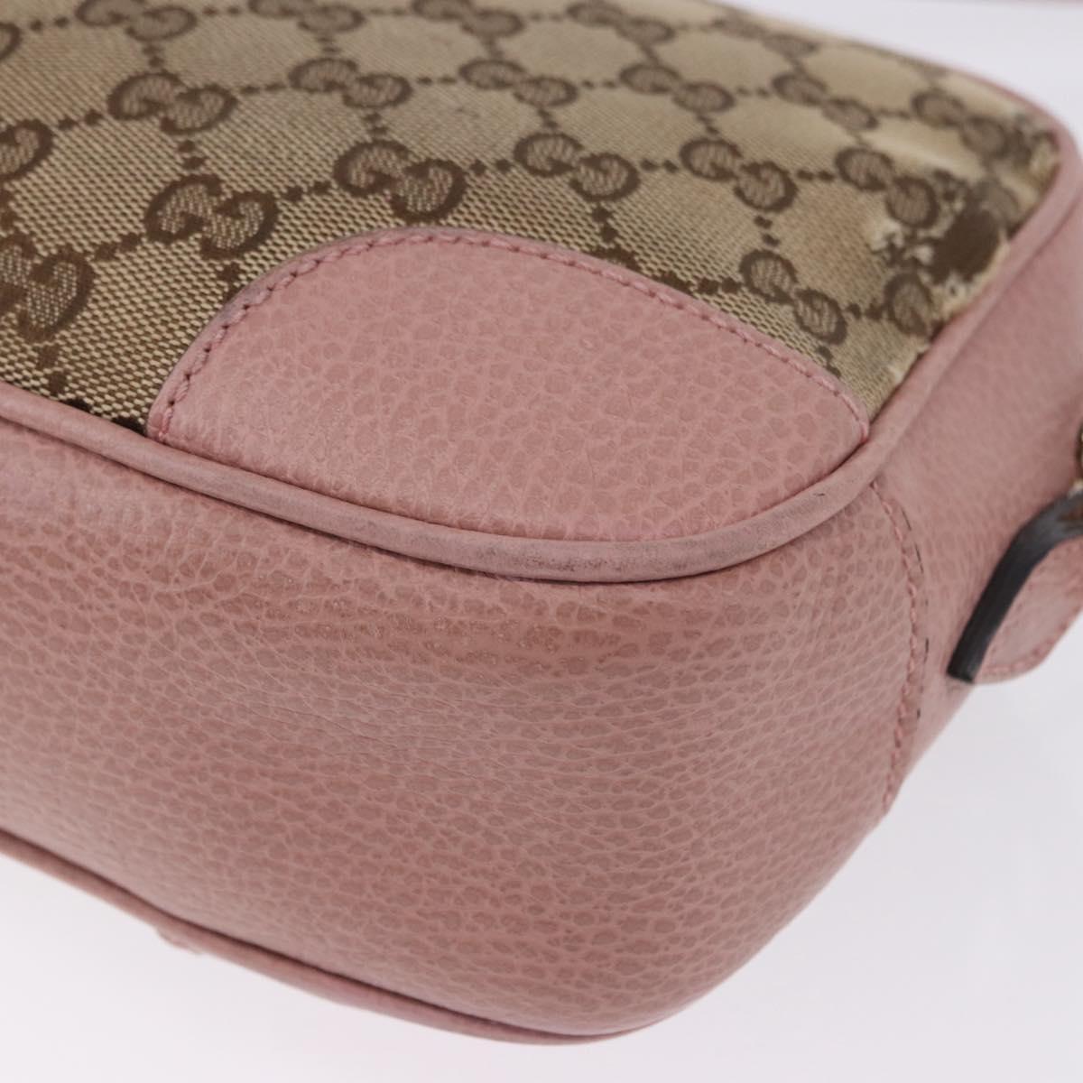 GUCCI GG Canvas Shoulder Bag Beige Gold 449413 Auth mr2883