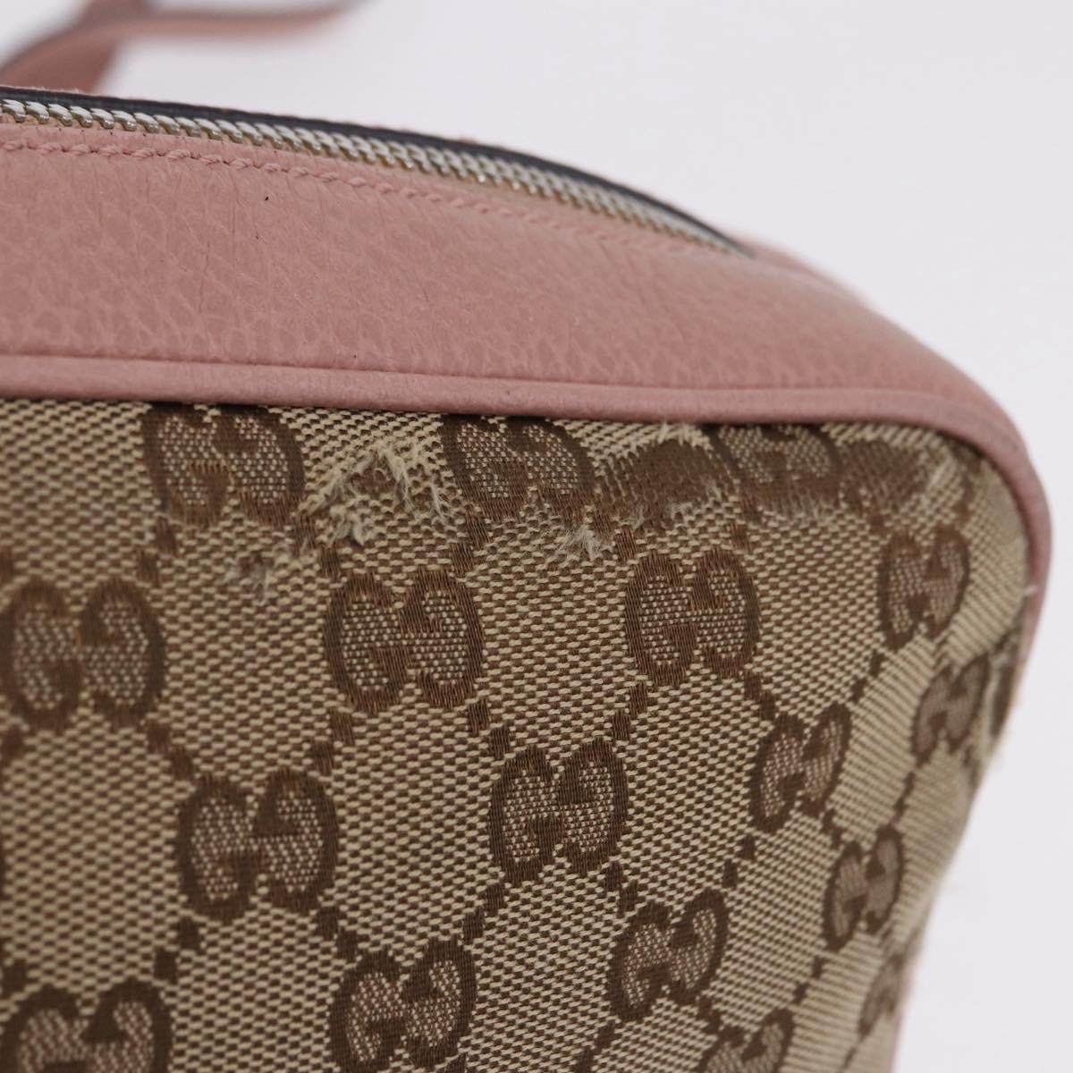 GUCCI GG Canvas Shoulder Bag Beige Gold 449413 Auth mr2883