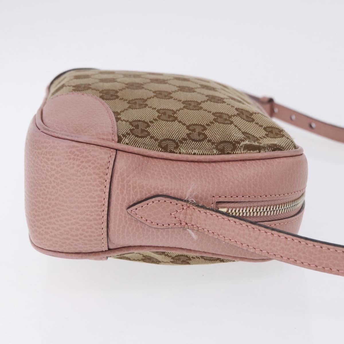 GUCCI GG Canvas Shoulder Bag Beige Gold 449413 Auth mr2883