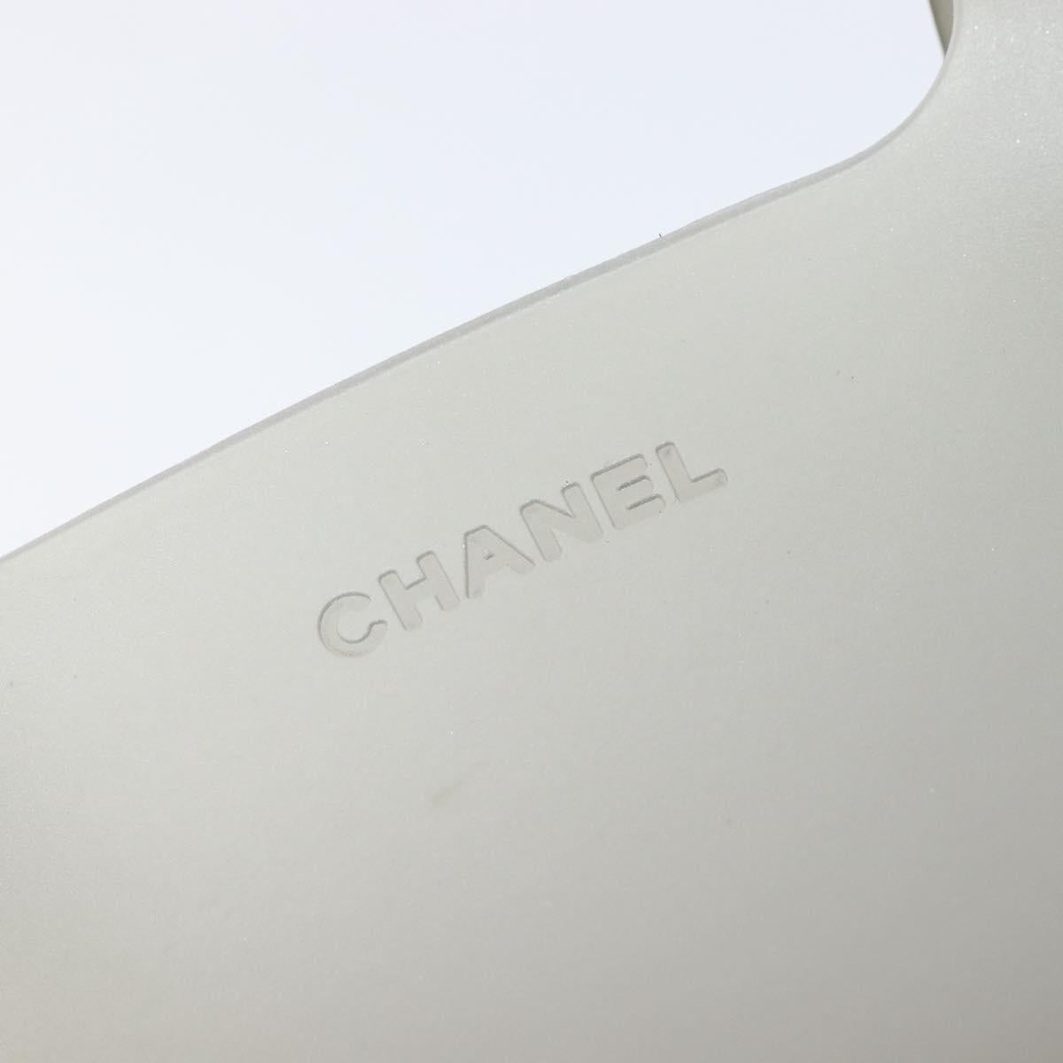 CHANEL Tote Bag Rubber Gray Silver CC Auth mr2885A