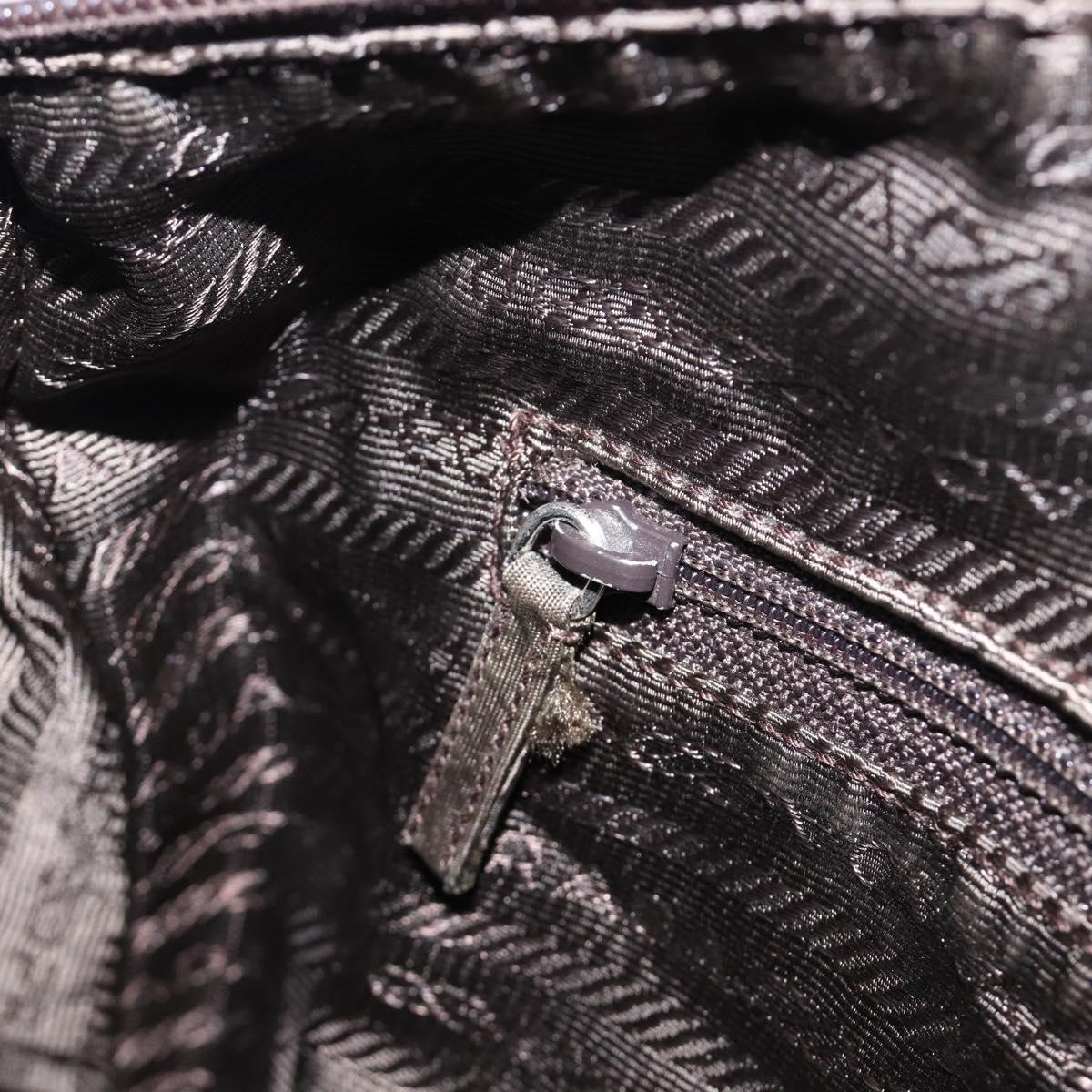 PRADA Shoulder Bag Nylon Khaki Silver Auth mr2887