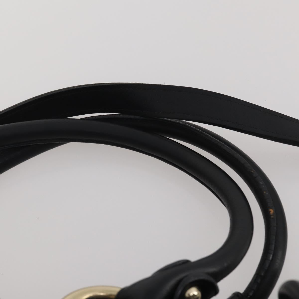 BALLY Hand Bag Leather 2way Black Gold Auth mr2891