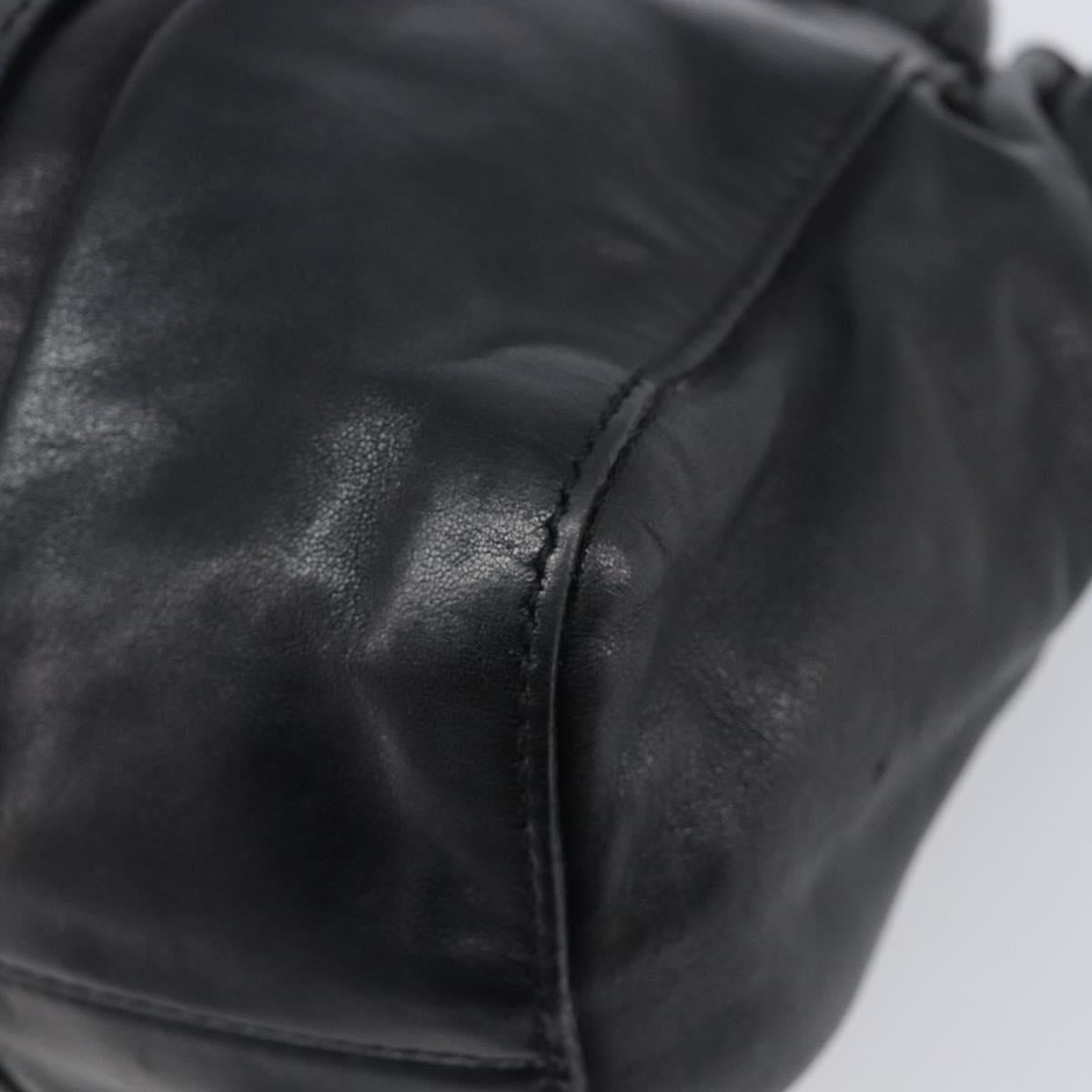 Miu Miu Hand Bag Leather Black Gold Auth mr2892V