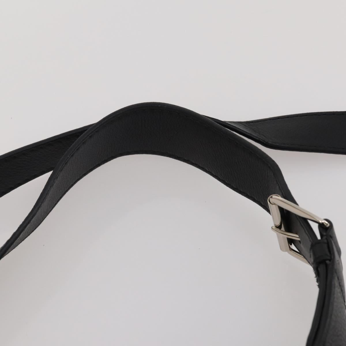 SAINT LAURENT Hand Bag Leather 2way Black Silver Auth mr2893V