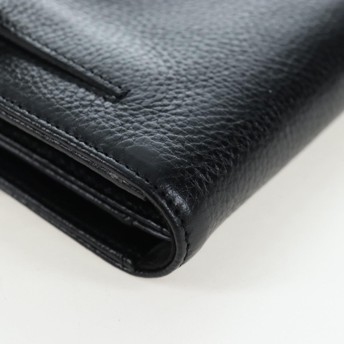 Chrome Hearts Wave Wallet Leather Black Auth mr2894SM