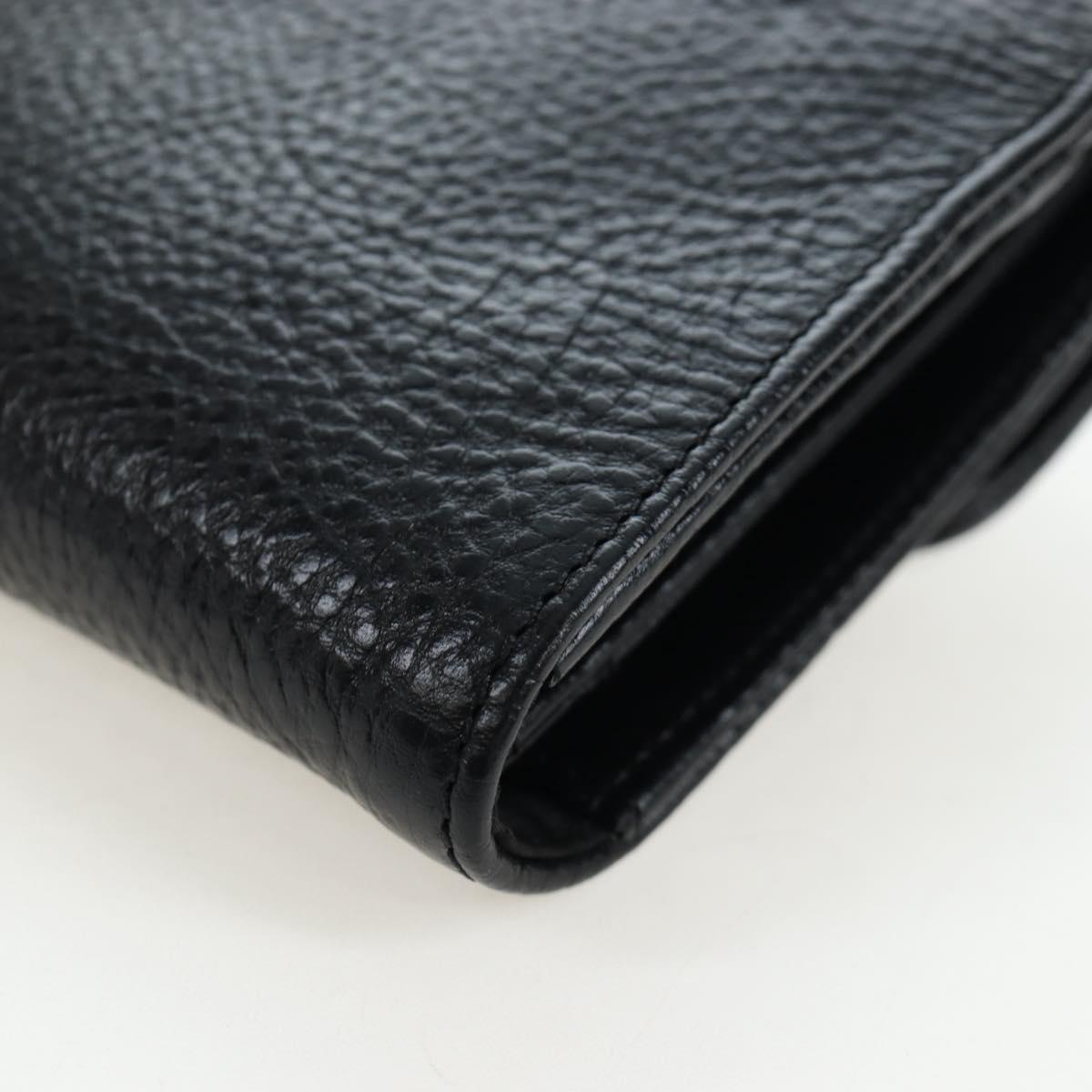 Chrome Hearts Wave Wallet Leather Black Auth mr2894SM