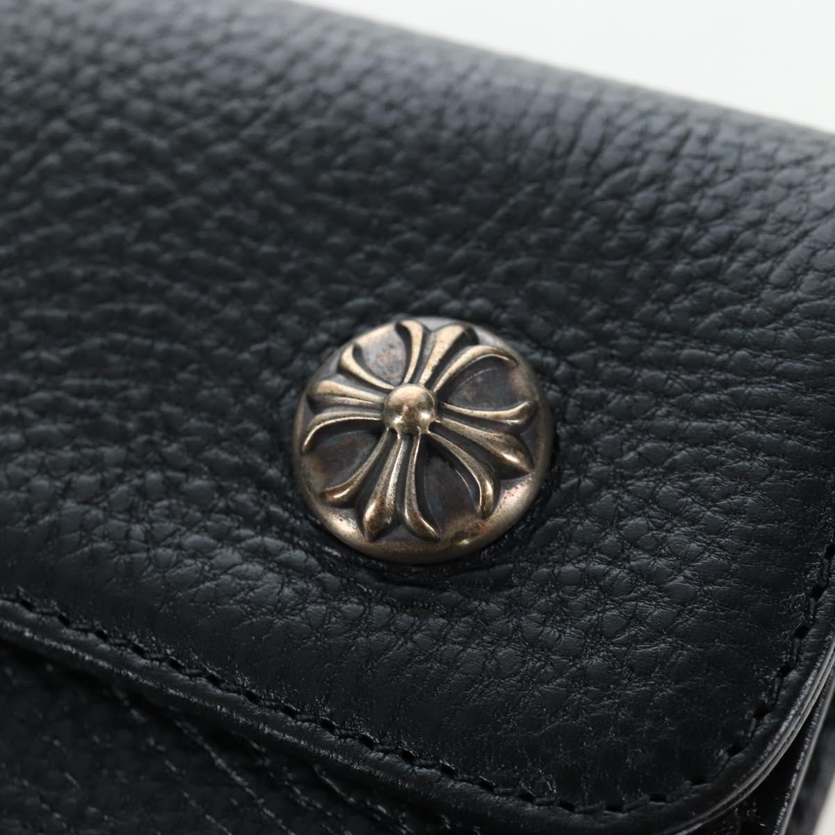 Chrome Hearts Wave Wallet Leather Black Auth mr2894SM