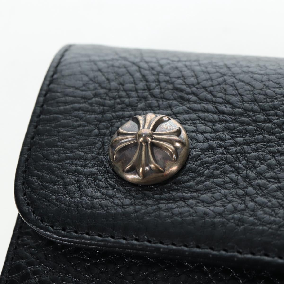 Chrome Hearts Wave Wallet Leather Black Auth mr2894SM