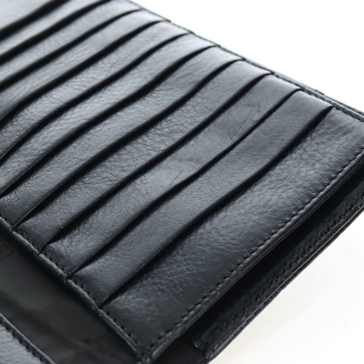 Chrome Hearts Wave Wallet Leather Black Auth mr2894SM
