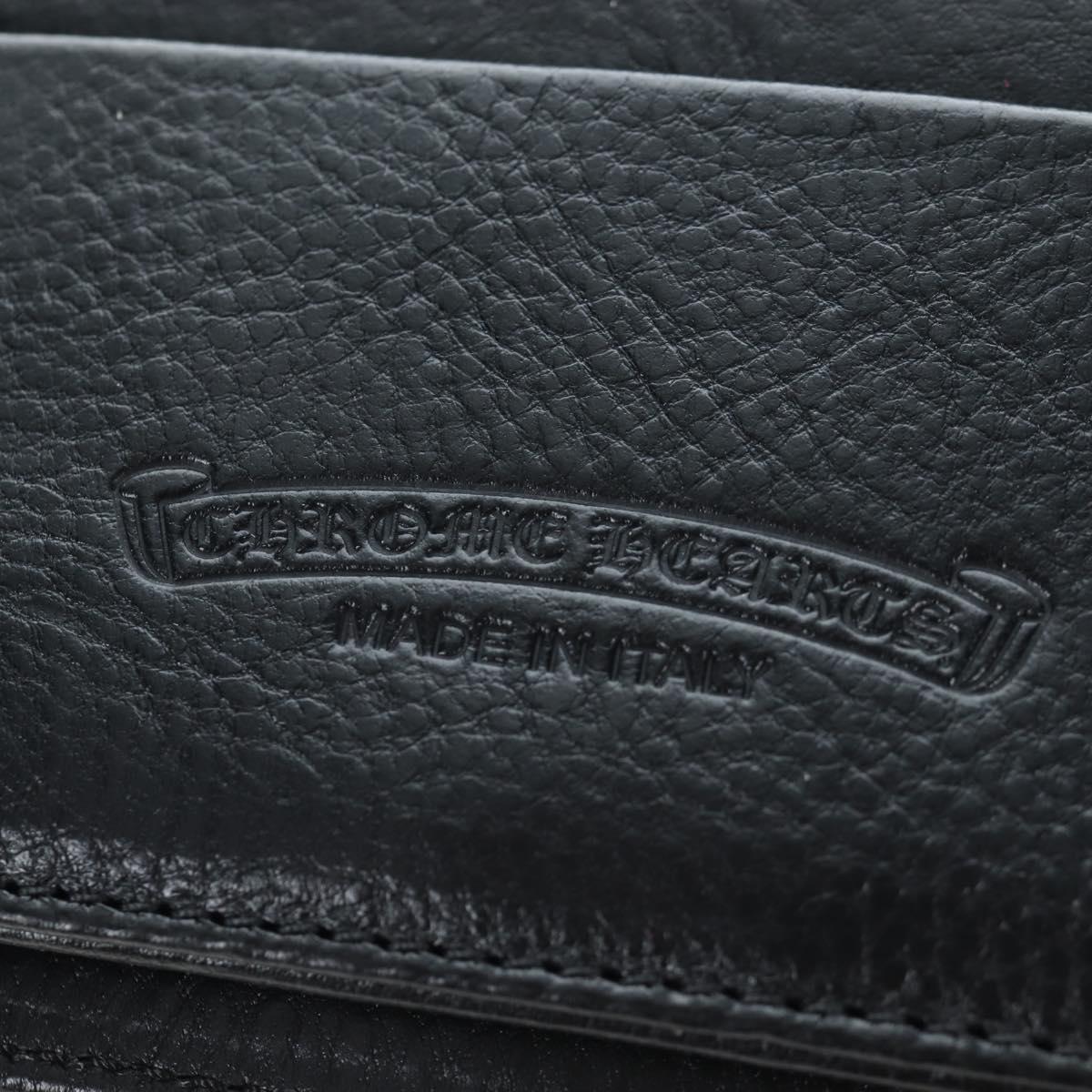 Chrome Hearts Wave Wallet Leather Black Auth mr2894SM