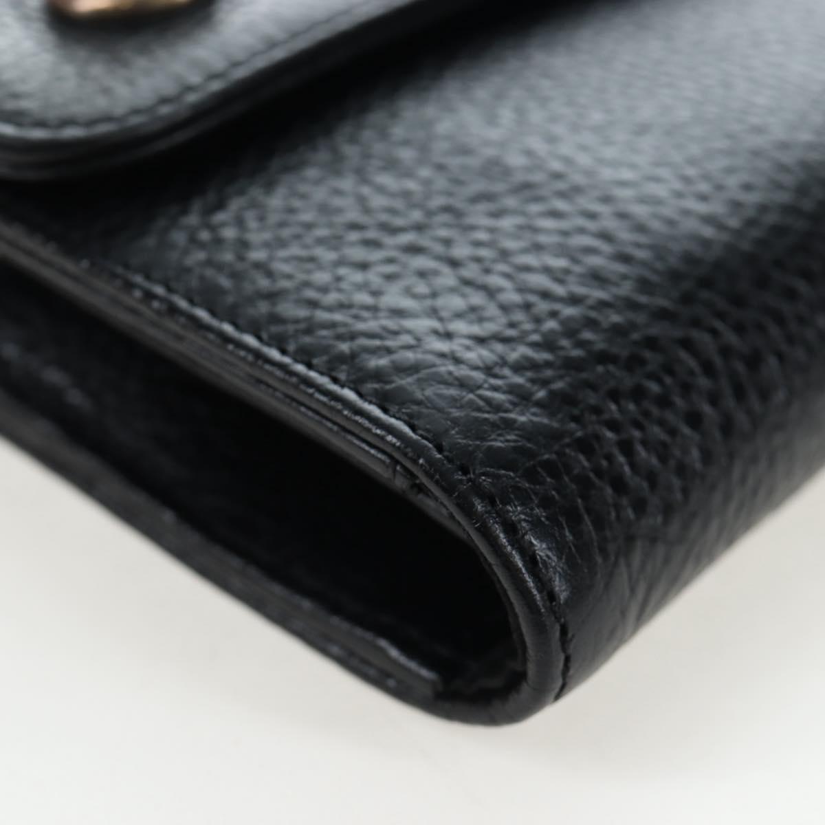 Chrome Hearts Wave Wallet Leather Black Auth mr2894SM