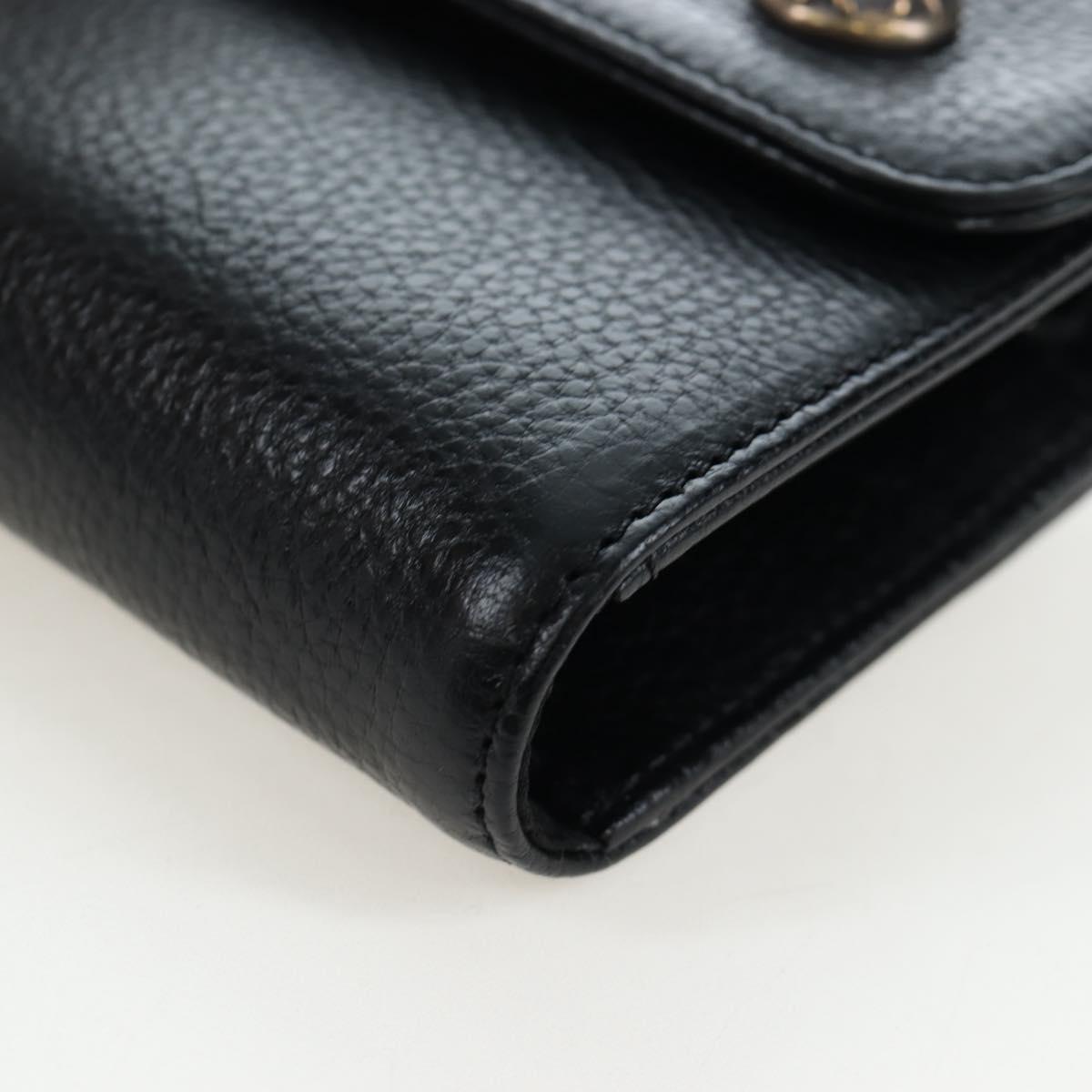 Chrome Hearts Wave Wallet Leather Black Auth mr2894SM