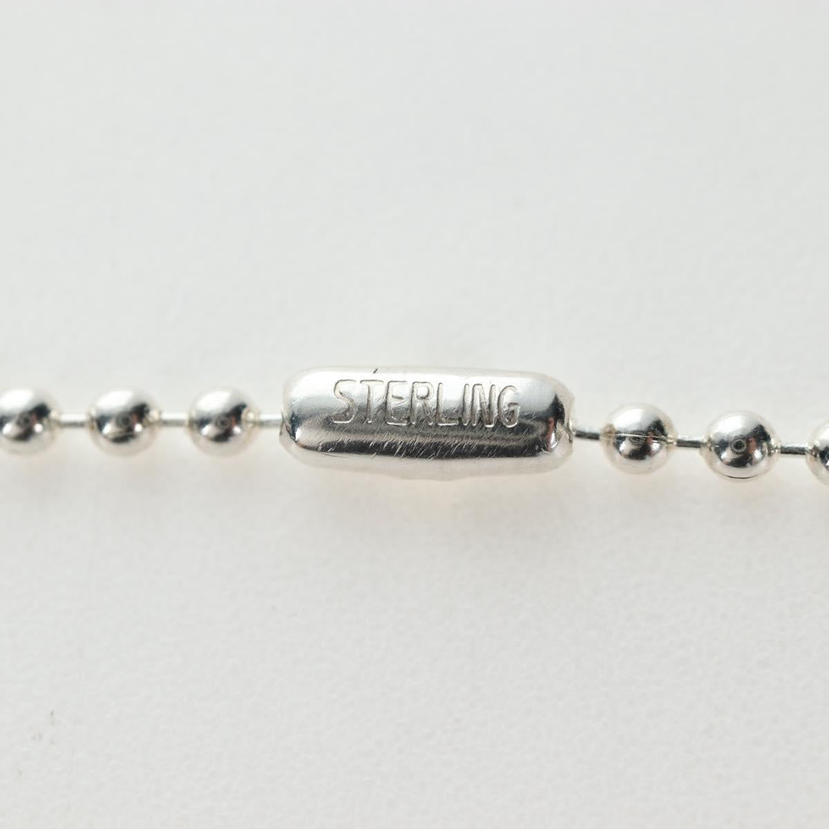 Chrome Hearts Flare Dagger Large Dog Tag Necklace metal Silver Auth mr2895SAM