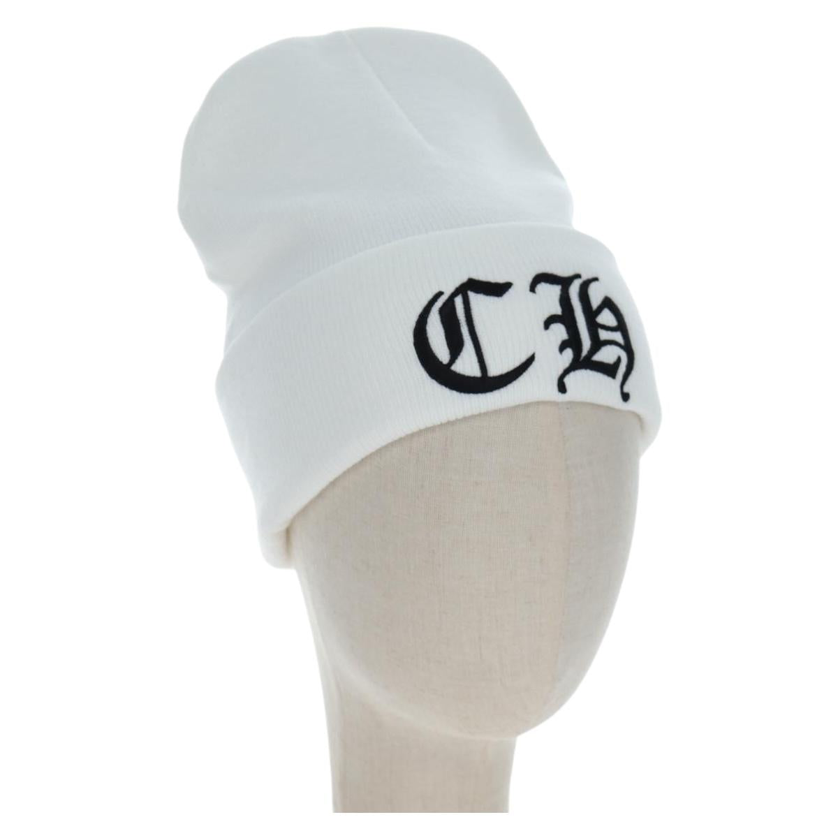 Chrome Hearts Beanie Hat Acrylic White Auth mr2898SM