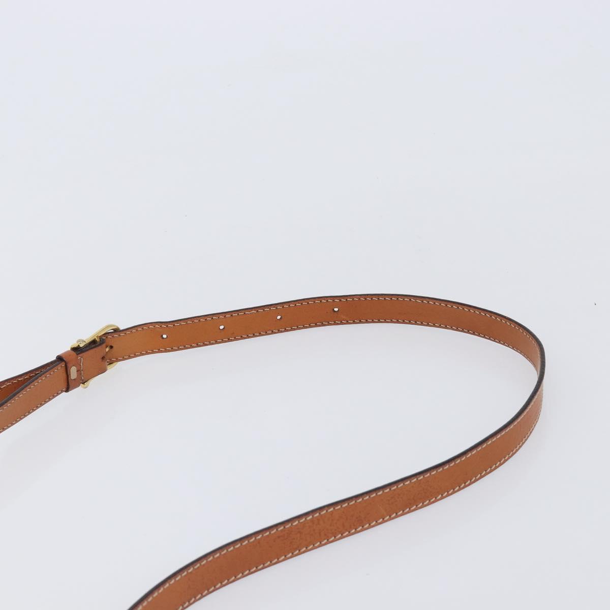 CELINE Macadam Canvas Shoulder Bag PVC Leather Brown Gold Auth mr2903