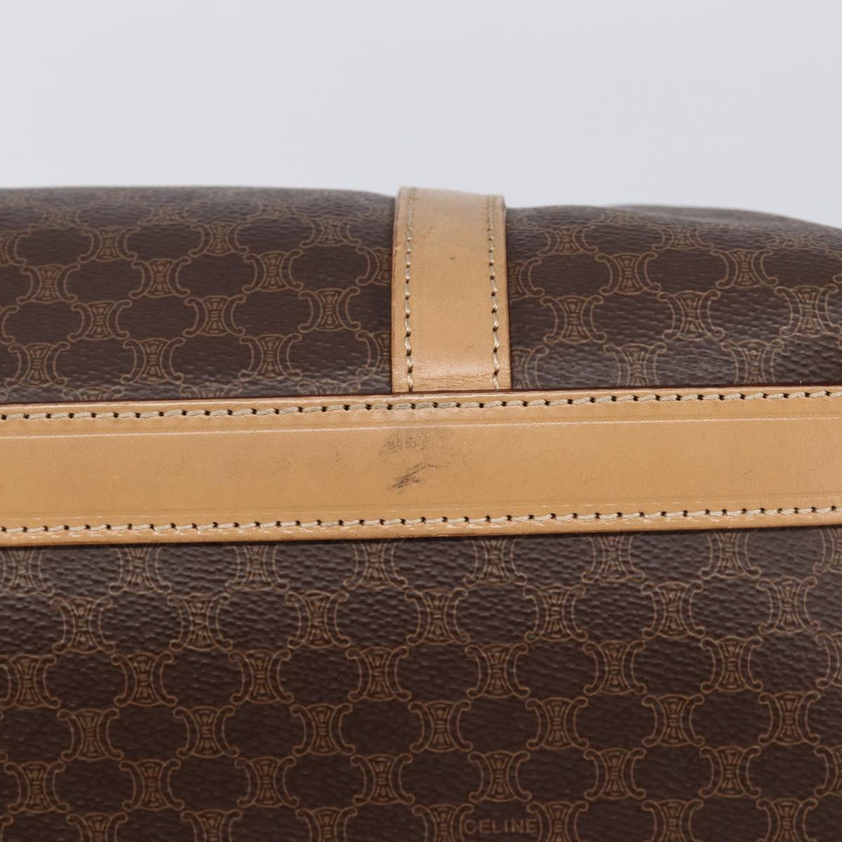CELINE Macadam Canvas Hand Bag PVC Leather Brown Gold Auth mr2904A