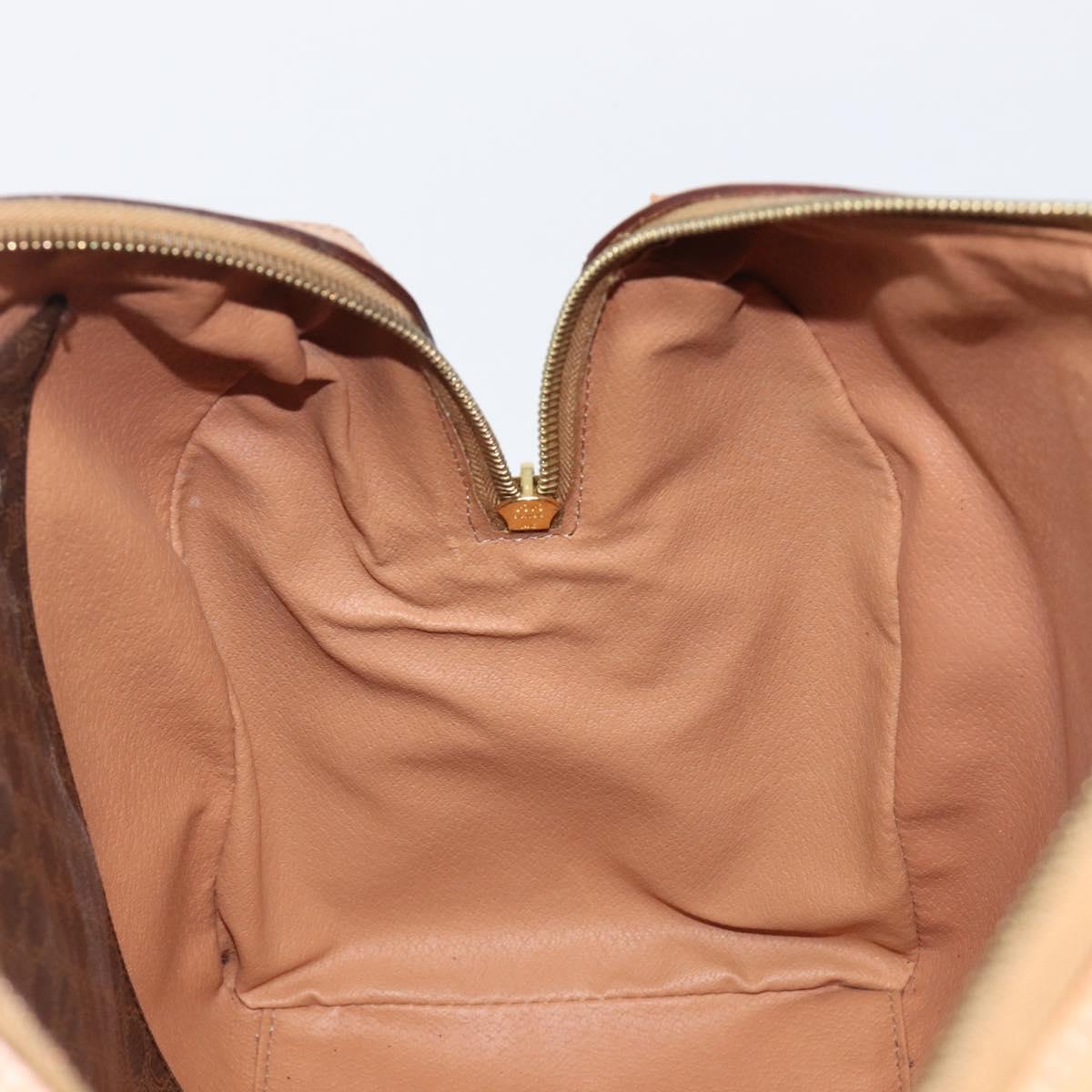 CELINE Macadam Canvas Hand Bag PVC Leather Brown Gold Auth mr2904A
