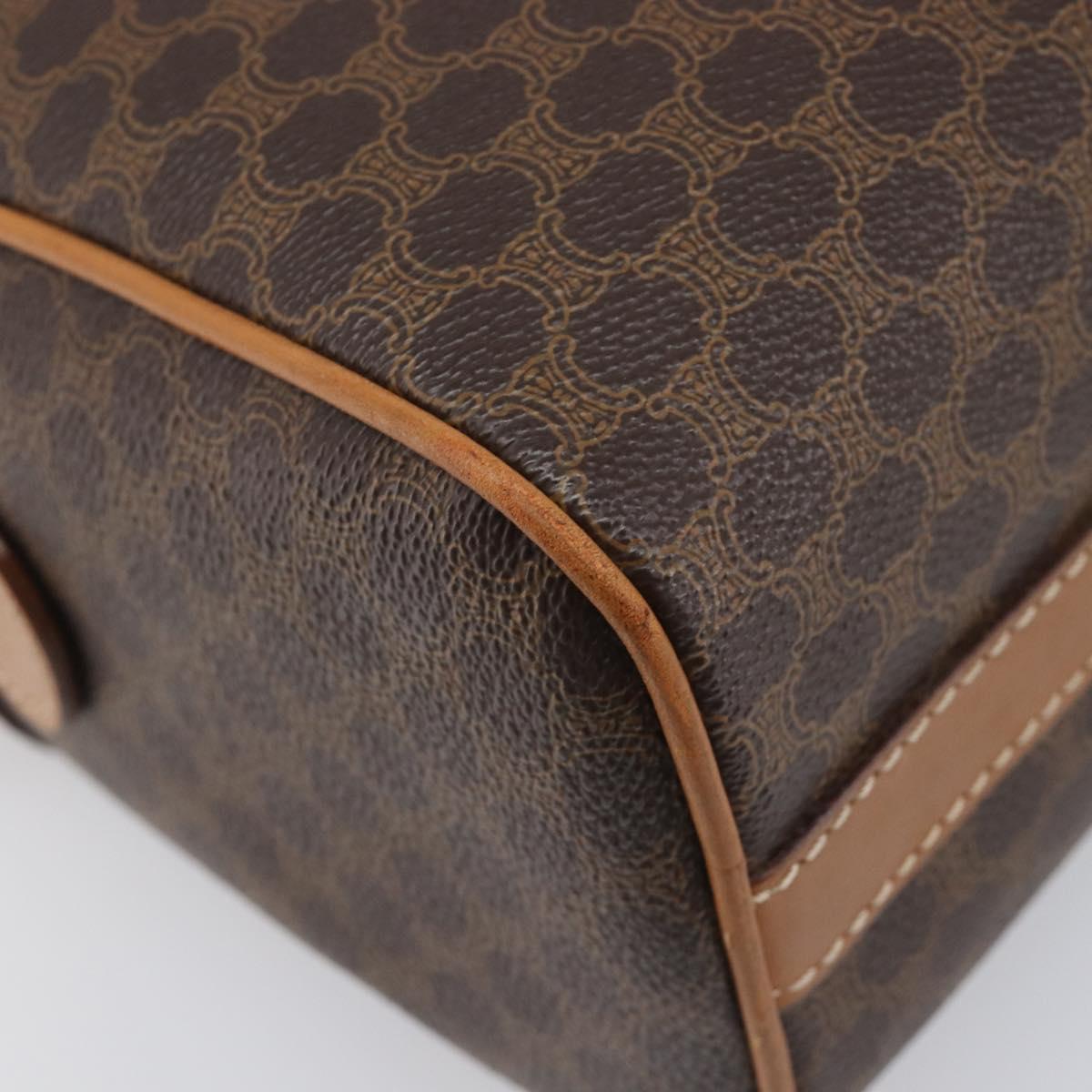 CELINE Macadam Canvas Shoulder Bag PVC Leather Brown Gold Auth mr2905