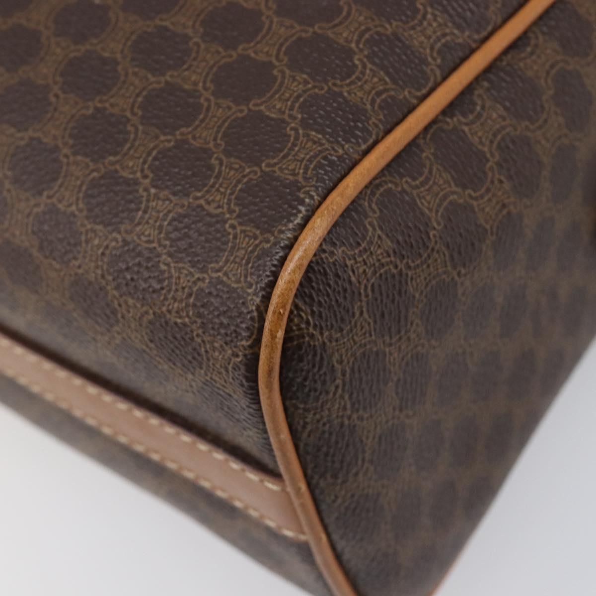 CELINE Macadam Canvas Shoulder Bag PVC Leather Brown Gold Auth mr2905