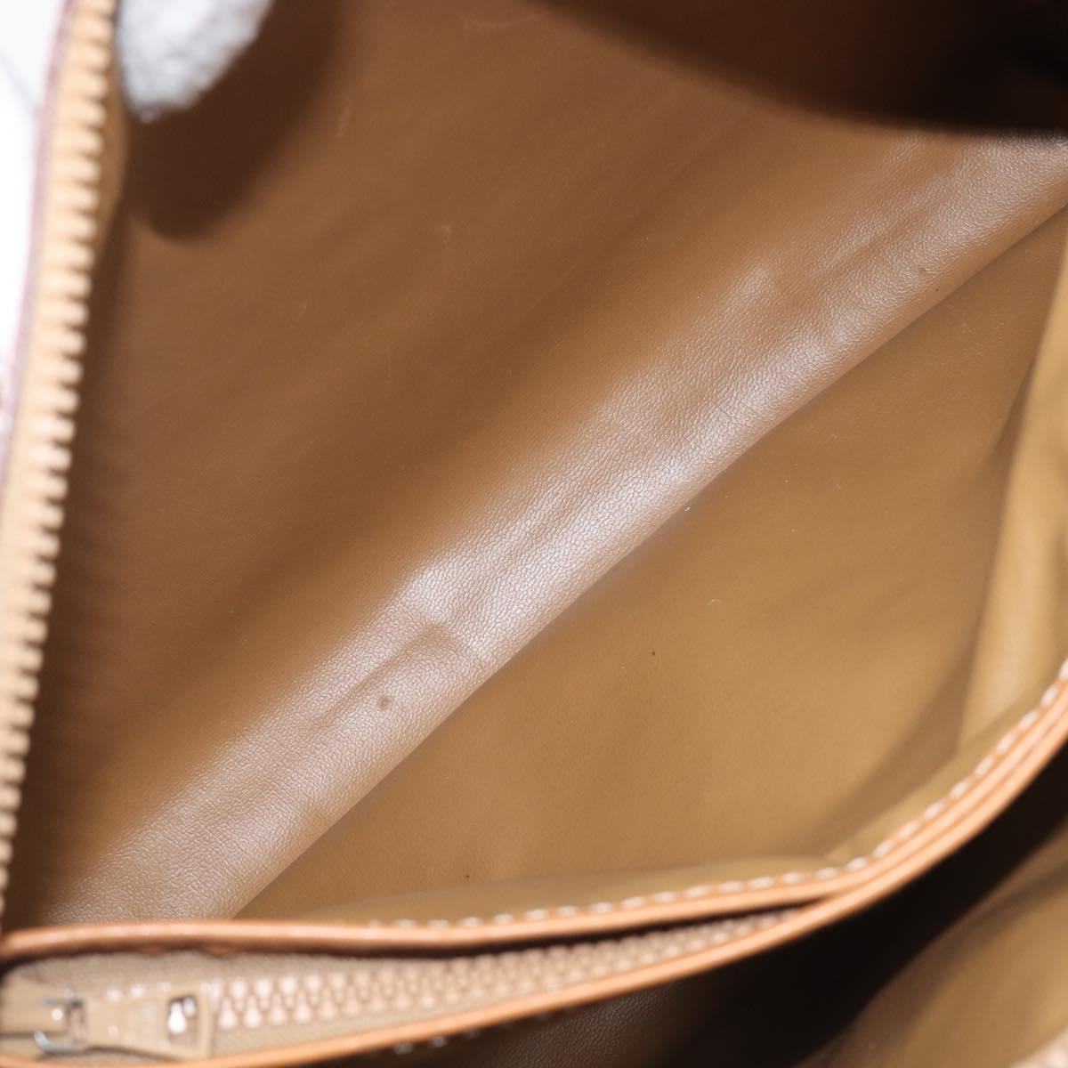 CELINE Macadam Canvas Shoulder Bag PVC Leather Brown Gold Auth mr2905