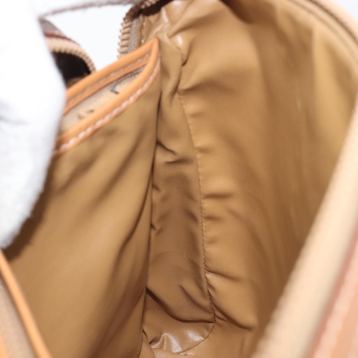 CELINE Macadam Canvas Shoulder Bag PVC Leather Brown Gold Auth mr2905