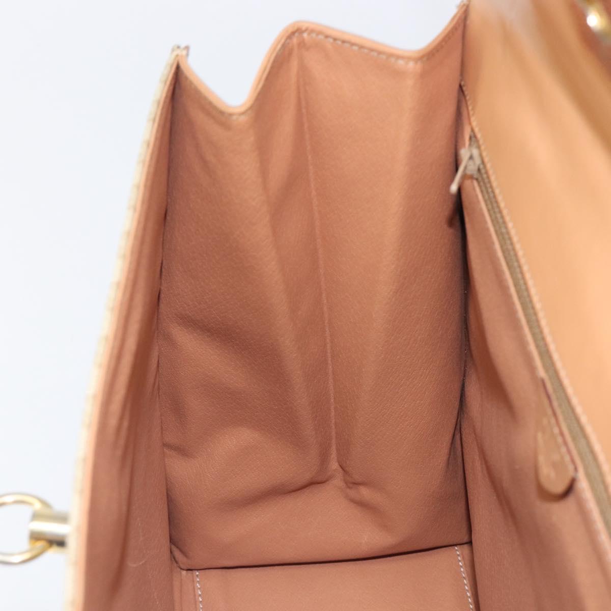 CELINE Macadam Canvas Hand Bag PVC Beige Gold Auth mr2906