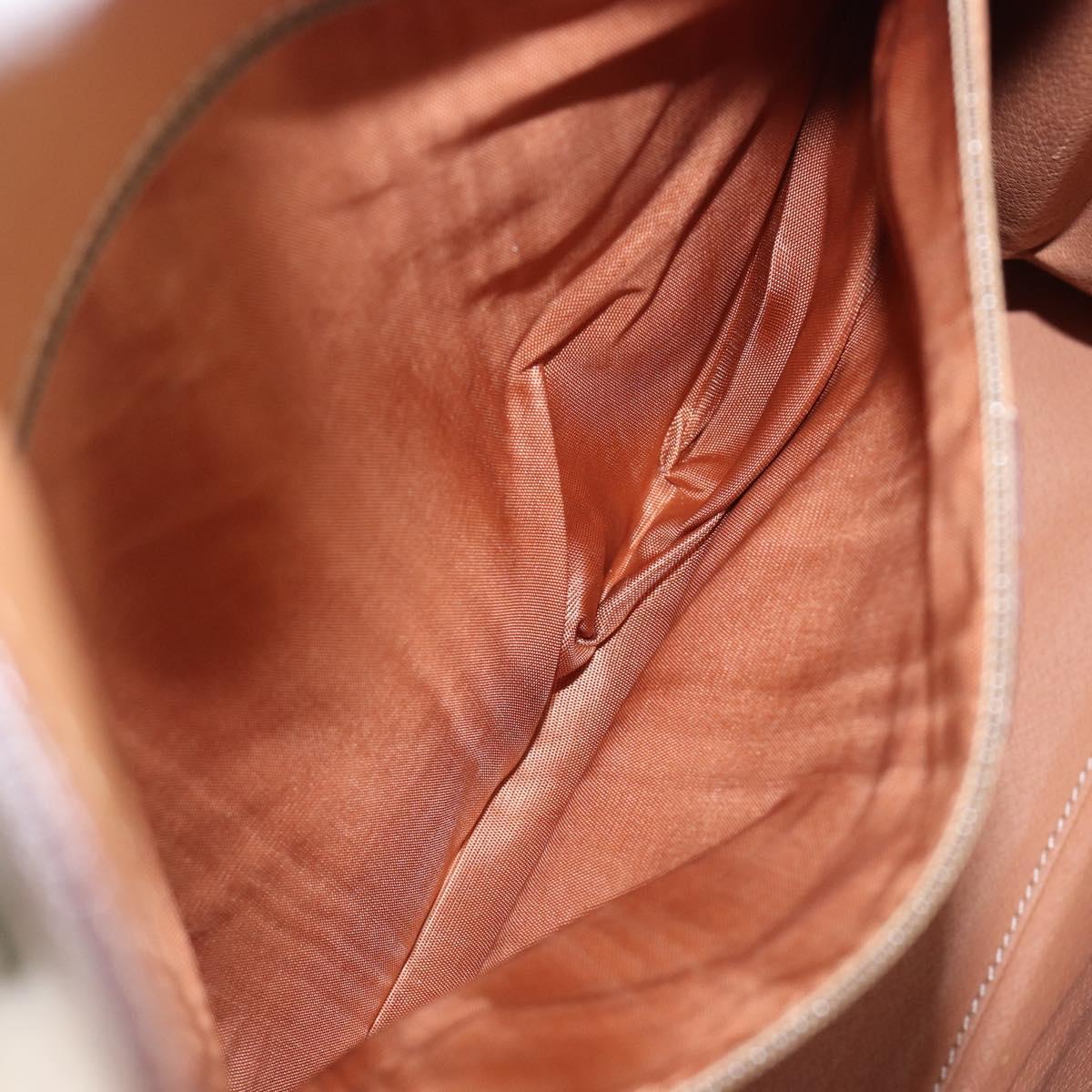 CELINE Macadam Canvas Hand Bag PVC Beige Gold Auth mr2906