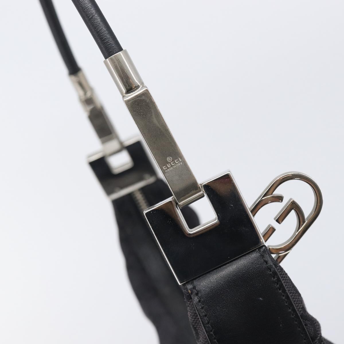 GUCCI Shoulder Bag Leather Black Silver 001 3812 2123 Auth mr2907