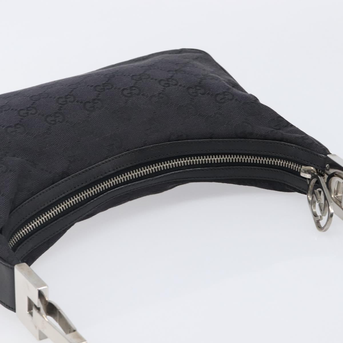 GUCCI Shoulder Bag Leather Black Silver 001 3812 2123 Auth mr2907