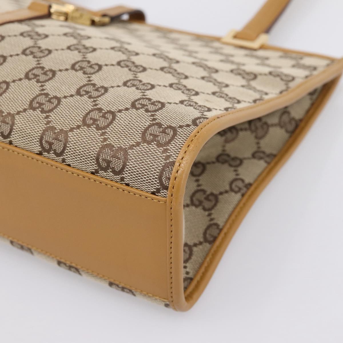 GUCCI GG Canvas Jackie Tote Bag Brown Gold 002 1073 Auth mr2908A