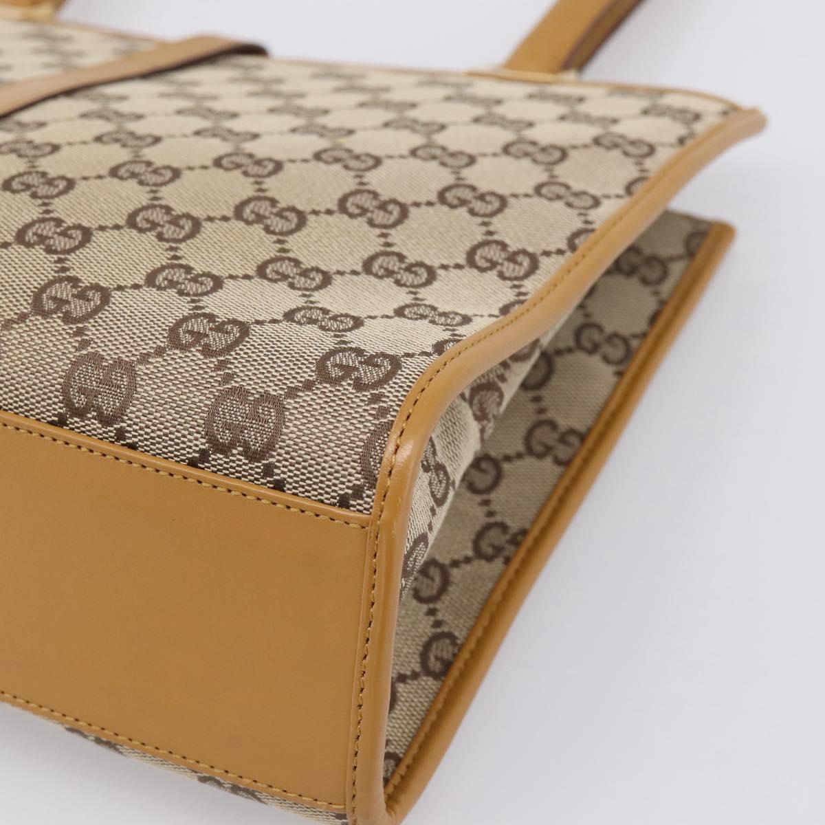 GUCCI GG Canvas Jackie Tote Bag Brown Gold 002 1073 Auth mr2908A