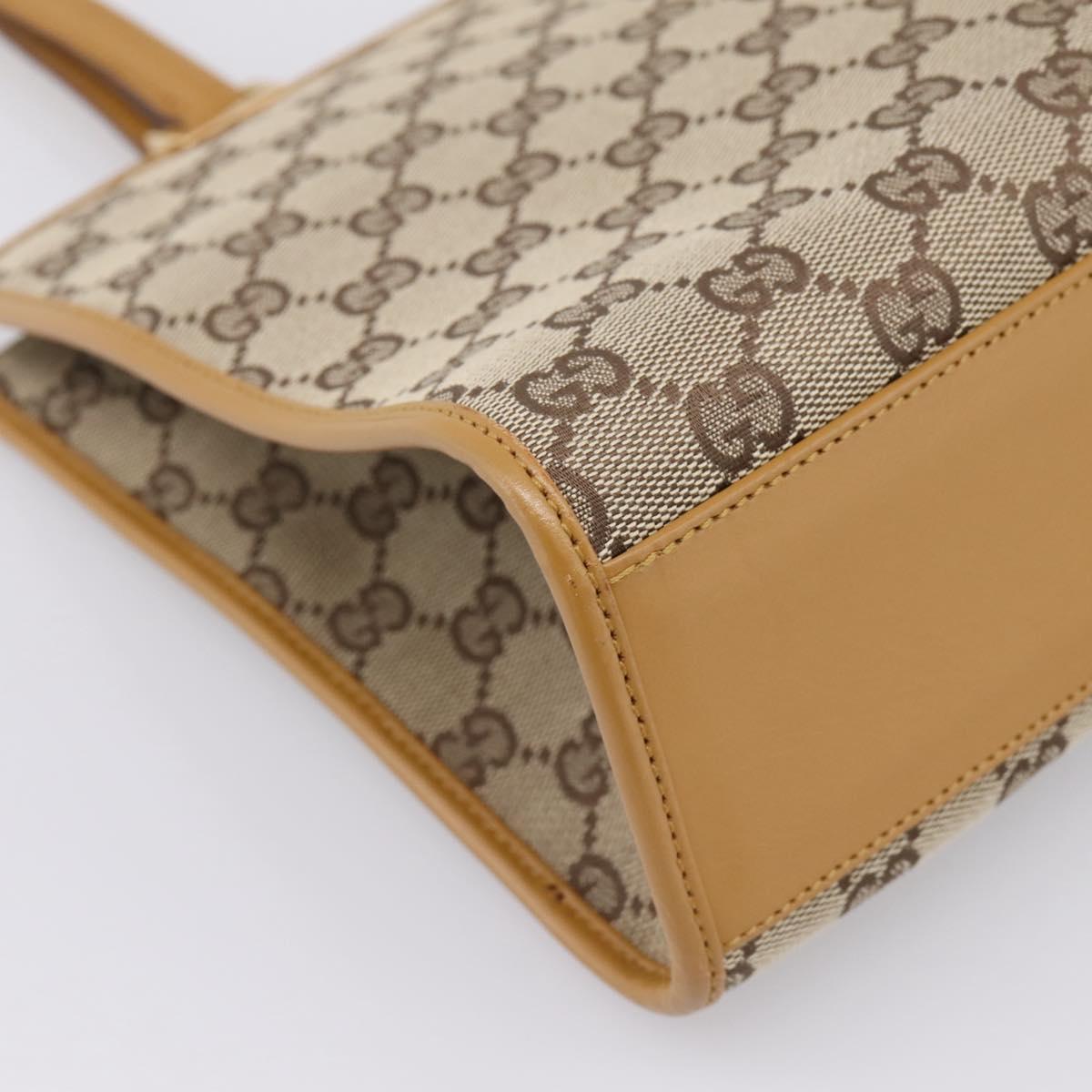 GUCCI GG Canvas Jackie Tote Bag Brown Gold 002 1073 Auth mr2908A