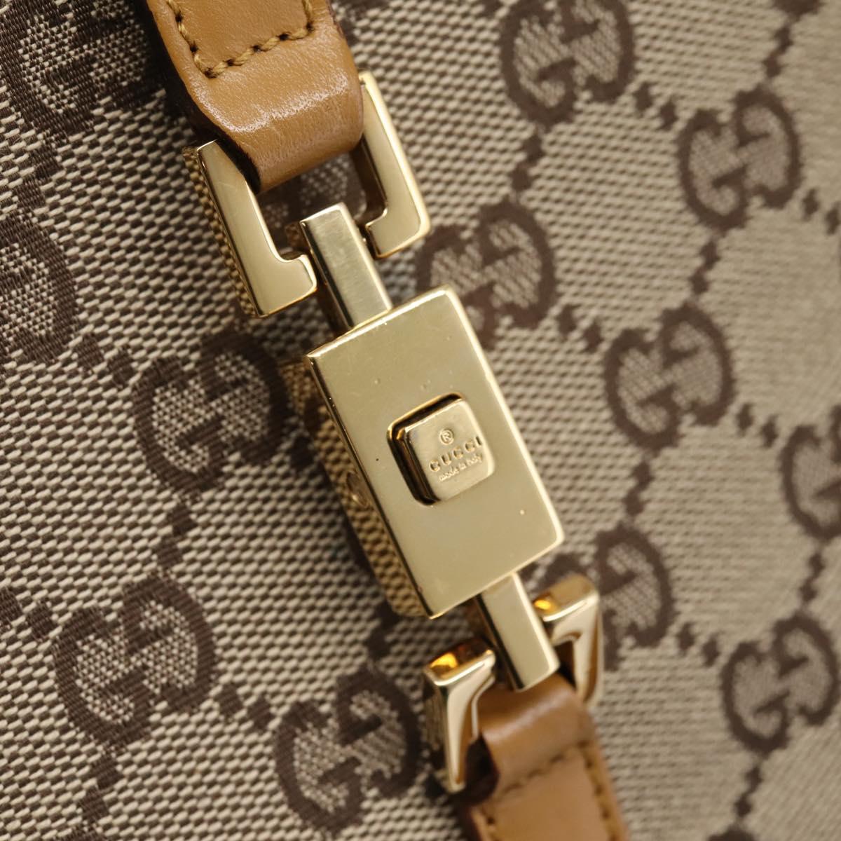 GUCCI GG Canvas Jackie Tote Bag Brown Gold 002 1073 Auth mr2908A