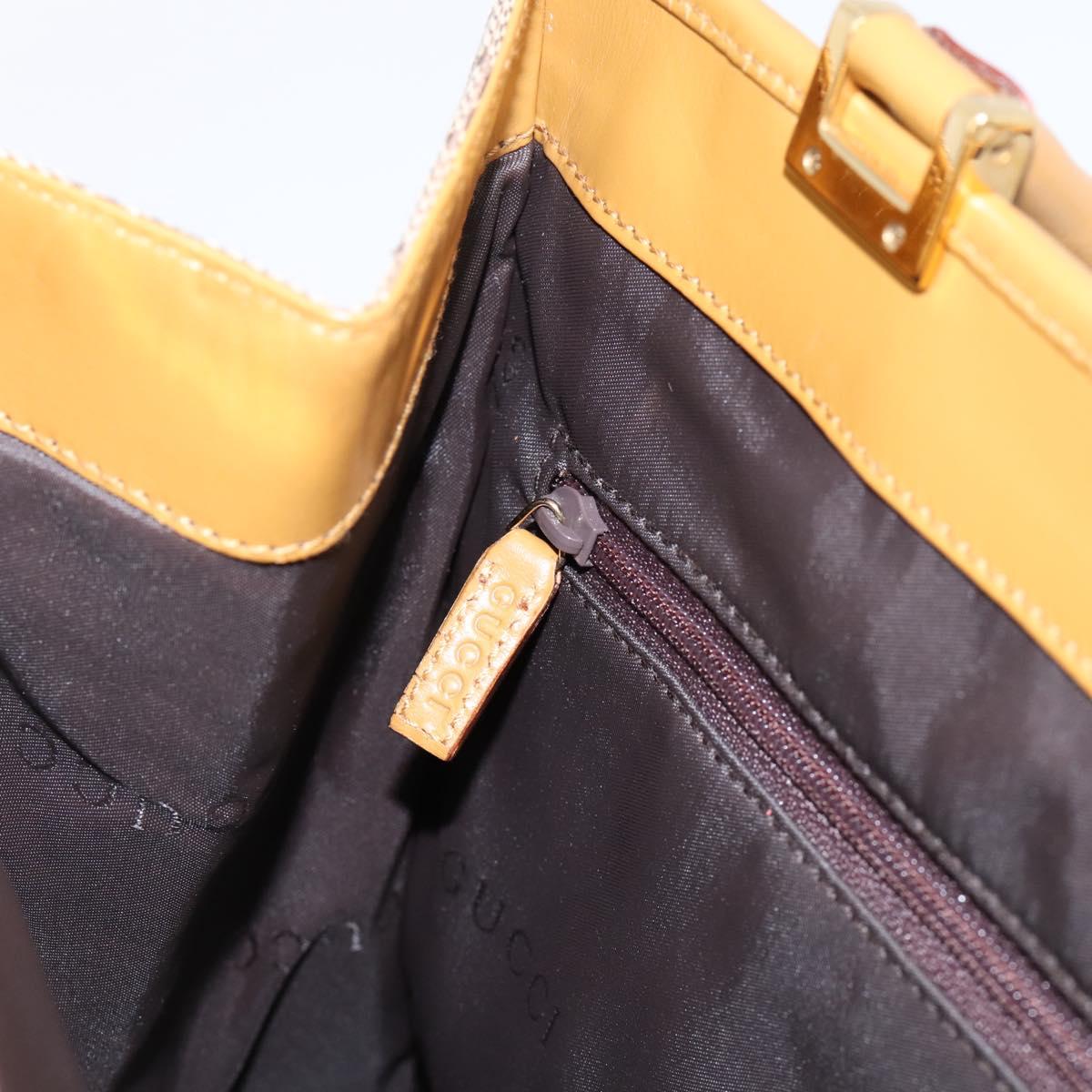GUCCI GG Canvas Jackie Tote Bag Brown Gold 002 1073 Auth mr2908A