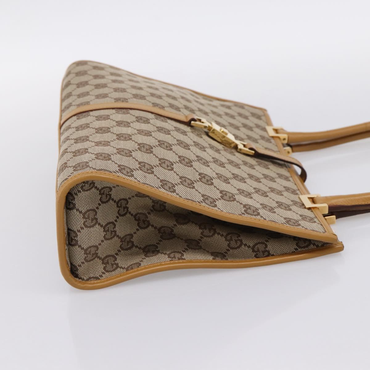 GUCCI GG Canvas Jackie Tote Bag Brown Gold 002 1073 Auth mr2908A