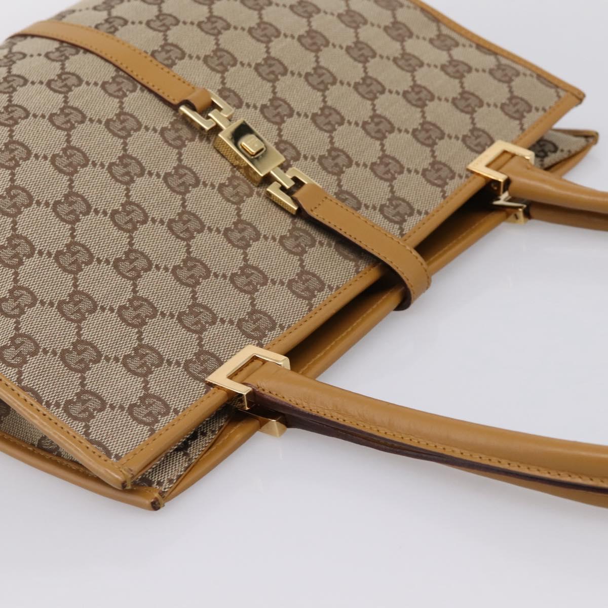 GUCCI GG Canvas Jackie Tote Bag Brown Gold 002 1073 Auth mr2908A